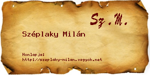 Széplaky Milán névjegykártya